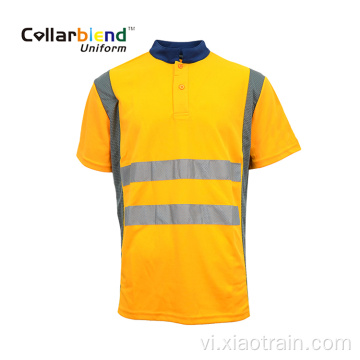 Áo sơ mi Polo phản quang an toàn màu cam Hi Vis